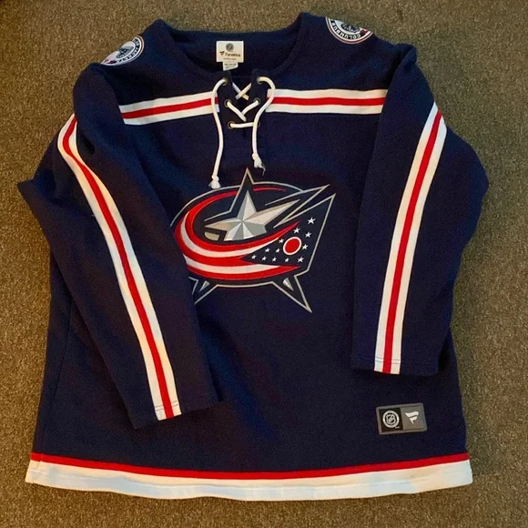 NHL Columbus hockey Jersey lace up Sz 2xL - Picture 1 of 4